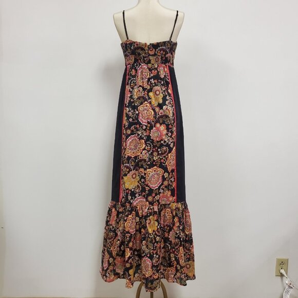 Vintage Boston Proper Womens Y2K Patchwork Babydoll Maxi Dress Size 2 Preppy 90S - Picture 3 of 11